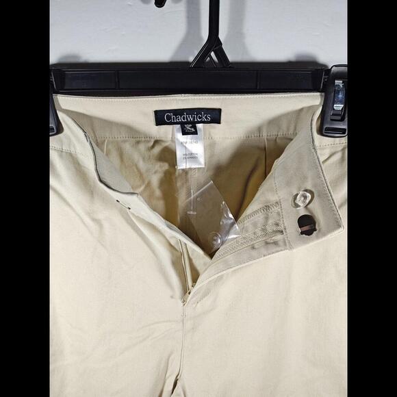 Chadwicks Capris pants Womens Size 10P Khaki Preppy Flat Front Zip 100% Cotton - Picture 6 of 12